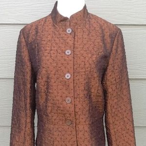Coldwater Creek Jacket Sz S Solid Brown Shiny